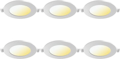 LED Downlight Inbouwspot 6 Stuks - Kingtron Thin - 3W 220lm 120° Bundelhoek - Aanpasbare Lichtkleur 3000K-4000K-6500K - IP40 - Rond - Wit - Ø85mm Buitenmaat - Ø70mm Zaagmaat