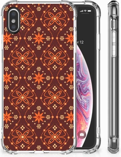 Apple iPhone X | Xs Doorzichtige Silicone Hoesje Batik Brown