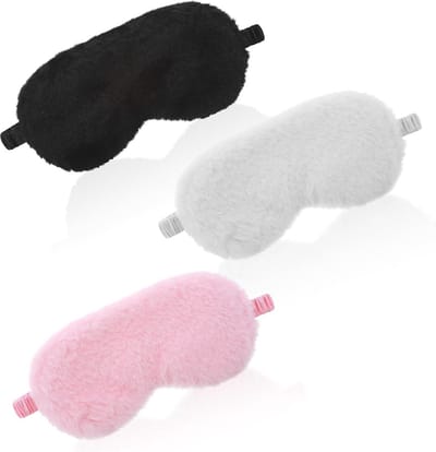 Pluche Slaapoogmaskers - Zacht en Comfortabel Oogmasker voor Volwassenen en Kinderen - 3 Stuks - Perfect voor Reizen en Slapen