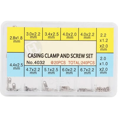Assortiment de 10 Tailles Pièces de Montre Mouvements de Montre Adaptateur de Fixation Vis de Sécurisation white