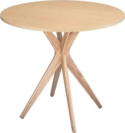 Ronde Eettafel - Eettafel Rond - Gezellig Eten - Zuilvormig Ontwerp - 80 cm - Asgrijs