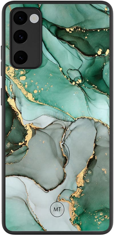 Hoesje geschikt voor Samsung Galaxy S20 FE - Marble Design - TPU Hard Case Backcover - Grijs, Groen - Mooie Telefoonhoesjes