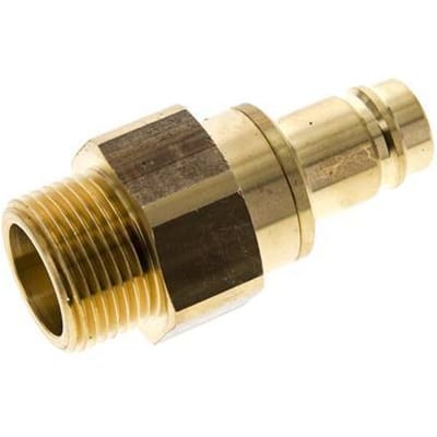 Messing DN 15 Luchtkoppeling Insteeknippel G 1 inch Buitendraad Double Shut-Off - CLP15-M-B-SV-P-100