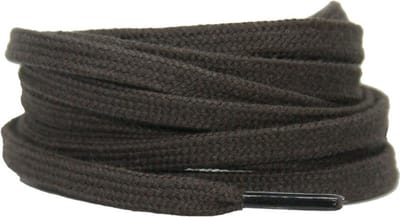 Platte katoenen veters 6mm Donkerbruin 120cm - sneakers