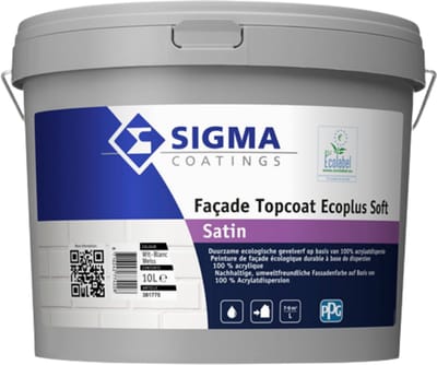 Sigma Facade Topcoat Ecoplus satin 10 liter RAL 9001 Mengkleur