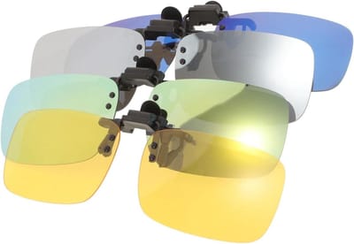 Hohopeti 4Pcs Polarized Clip Sunglasses for Women Lightweight Rimless Sunglasses Clip with UV Protection Easy To Attach Eyeglasses Compact Travel Bag Friendly