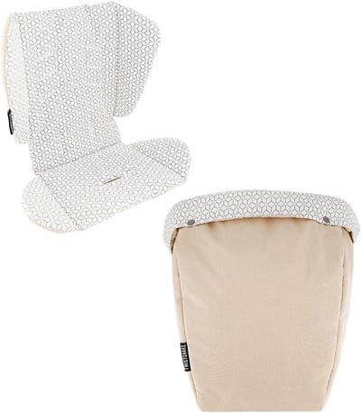 Kinderwagen Zitting - Zitje Voetenzak - Comfortabel Reizen - Ademend Zacht Materiaal - 48x44x10 cm - beige