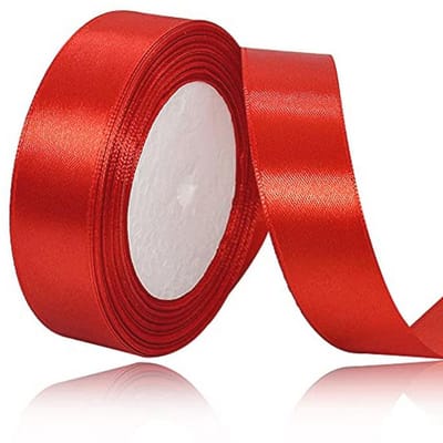 SnelShoppen - Satijnen Ribbons 25 mm x 22 m Rood - Luxe Stof voor Verpakken, Knutselen, Ballonnen, Naaiprojecten, Bruidsboeketten en Trouwringen