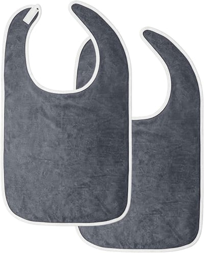 Slabbetjes voor volwassenen - Eetdoek senioren - Kleding beschermen - Waterdicht microvezel - 75 x 45 cm - Grijs
