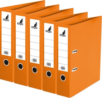 Ringband map/ordners 2 gaats A4 - 5x - oranje - 31 x 28 x 7 cm - Documenten/papieren opbergen - Kantoorartikelen