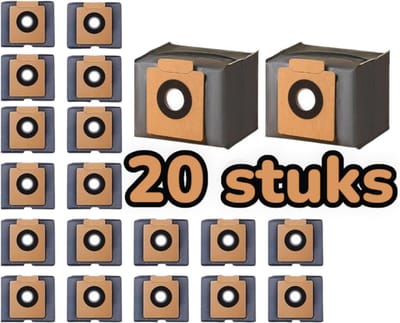 20 Stuks premium stozuigerzakken geschik voor Eufy Clean X8 Pro/X10 Pro Omni robotstofzuiger, stofzak, accessoireset, reserveonderdelen, grote capaciteit