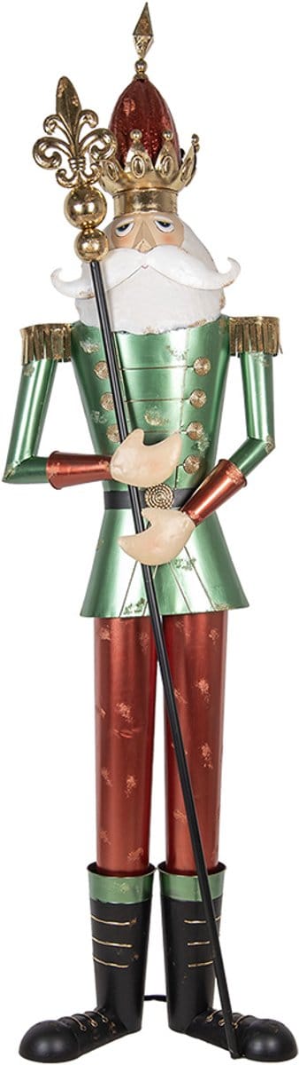 Clayre & Eef Decoratie Beeld Notenkraker 64x48x235 cm Groen Rood Metaal