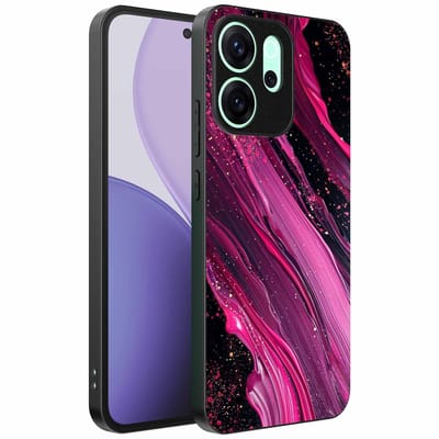 Geschikt voor Oppo Reno 14 F Telefoonhoesje met marmer opdruk - TPU backcover case marble design - Paars Roze - Smartphonica geschikt voor Oppo Reno 14 F