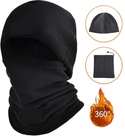 2-Delige Balaclava Multiuse Fleece Bivakmuts I Muts & Sjaal In 1 I Nekwarmer I Gezichtsmasker I Motormuts I Skiën I Snowboarden I Zwart