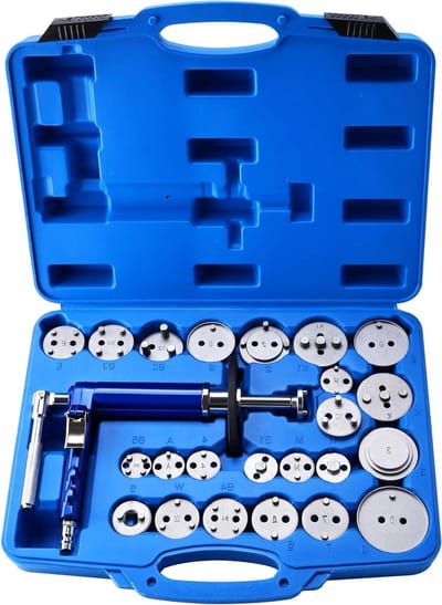 Remklauw Terugstelset - Remgereedschap Set - Remonderhoud - 24-delig met 23 Adapters - Universeel - Zwart