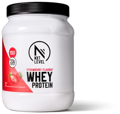 NXT Level® Whey Protein Powder - Eiwitpoeder met BCAA - Proteïne Poeder - Eiwitten - Voor Eiwit Shake - 17 Eiwitshakes - Aardbei 500g