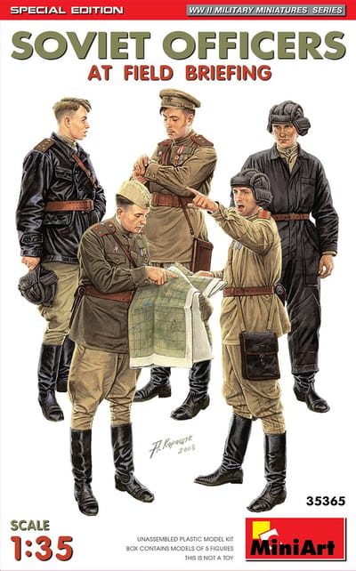 MiniArt Modelbouwpakket Militaire voertuigen - 35365 Soviet Officers at Field Briefing - Special Edition Plastic - 1:35 - Modelbouw