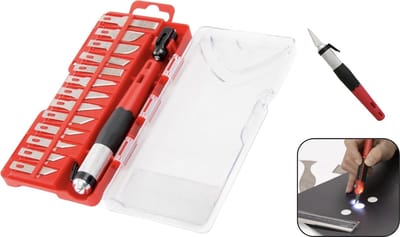 PD® - scalpel - scalpelmessen - 15-delig - scalpel mesjes - hobbymes - INCL. LED - Precisie hobbymes