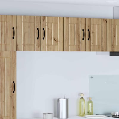 vidaXL - Wandkast - LUCCA - Artisanaal - eiken - 60 - x - 31 - x - 40 - cm - Bewerkt - hout