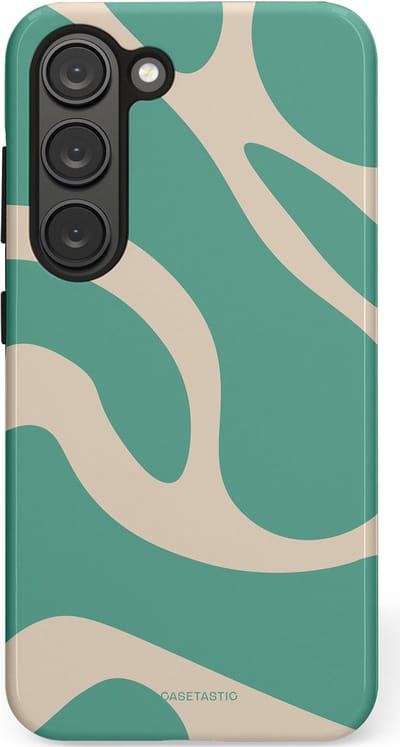 Casetastic hoesje geschikt voor Samsung Galaxy S23 - Dubbellaagse bescherming - Zand Groene Vlaktes - Fashion Case - Saliegroen Zand