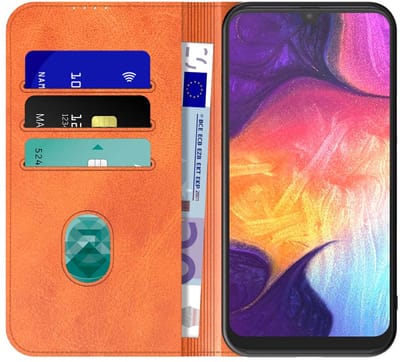Geschikt voor Samsung Galaxy A50 Telefoonhoesje Bruin Kunstleer Met Magnetische Sluiting - Portemonnee BookCase Met Pasjeshouder - ProtX
