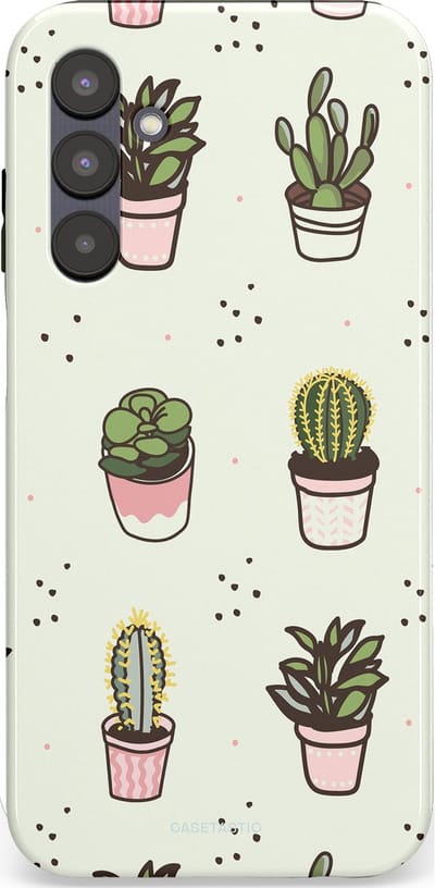 Casetastic Hoesje Geschikt voor Samsung A25 - Stijlvolle Beschermende Duo-layer Case - Familie Cactus