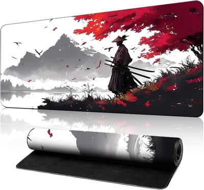 Gaming Muismat XXL 800x300x3mm, Anti-Slip en Waterdicht Bureauonderlegger met Genaaide Randen voor Gamer, PC en Laptop (Spel2)