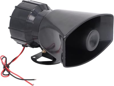 Alarmhoorn Sirene - Luidspreker Waarschuwing - Beveiliging Binnen Buiten - Dubbel Alarmgeluid - 130DB 60W - Zwart