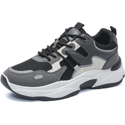 Herenmode sport casual schoenen ademend vier seizoenen zacht zool comfortabel outdoor hardloopschoenen student vetersneakers 39 black
