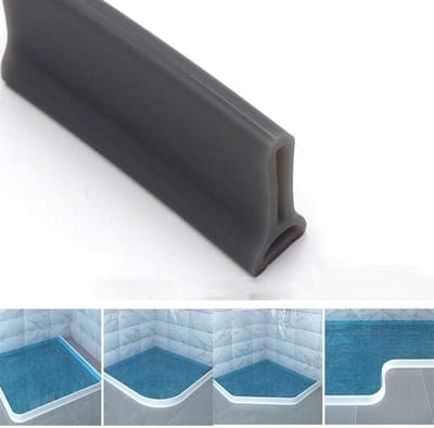 Siliconen natte kamer badkamer vloer afdichting scherm deur afdichting strip douche Dam voorkomt overloop van water |Waterdichte zelfklevende en buigbare waterdichte strip voor natte en droge scheiding (zwart, 60cm)