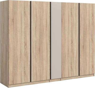 Famanu - Grote XXL kledingkast met dubbele haakstangen beige