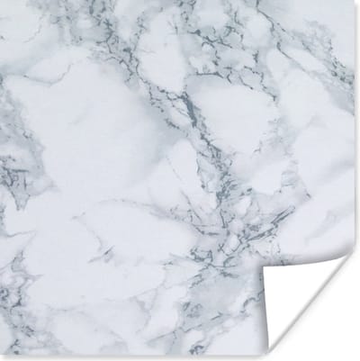 Poster Marmer - Patroon - Gijs - Wit - Marmerlook - Luxe - 30x30 cm