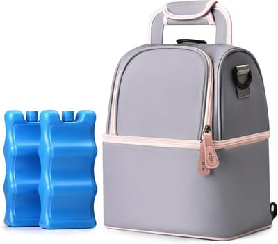 Geïsoleerde Koeltas voor Moedermelk en Lunch - Dubbeldeks Design, Perfect voor Werk en Picknick