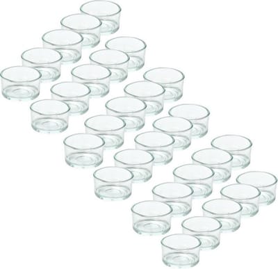 Trend Candles theelichthouder - 30x - glas - transparant - 4x3 cm - waxinelicht