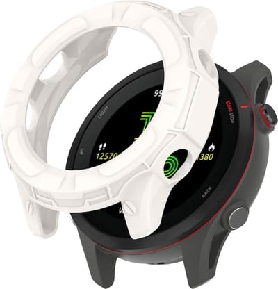 Strap-it TPU case - zacht bescherm hoesje geschikt voor Garmin Forerunner 955 - ivoor wit