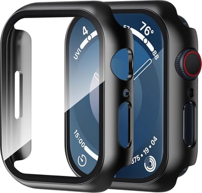 Cazy hoesje geschikt voor Apple Watch 40mm - Hoesje met Screenprotector - Zwart