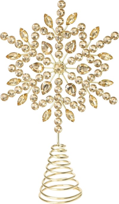 Christmas Decoration piek - ster vorm - goud met steentjes - 23 cm