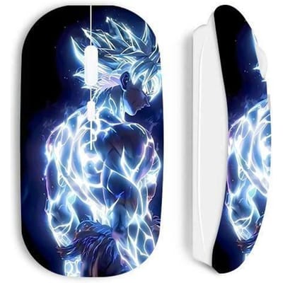 Souris sans fil - Maniacase - Dragon Ball Z Goku Ultra Instinct - Blanc - Ergonomique - Confortable