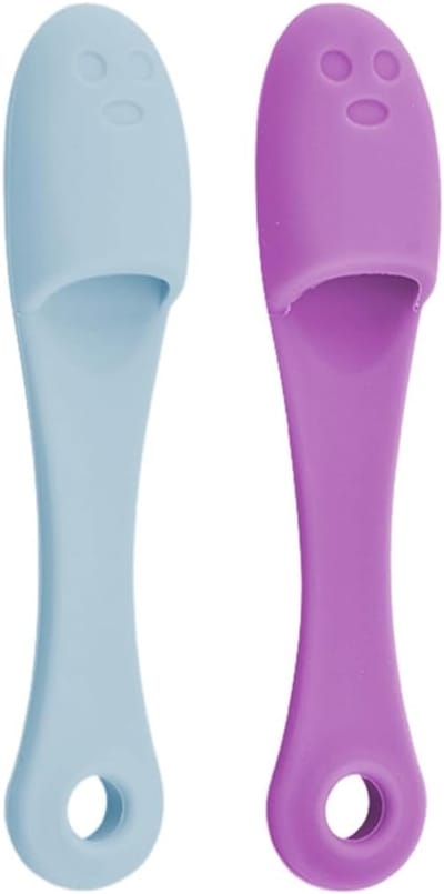 Famanu – Set van 2 siliconen neusborstels – Mini peelingpads voor mee-eters – Paars & blauw