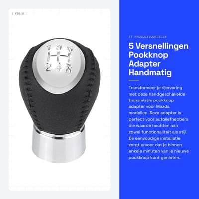 Dailygoods - 5 Versnellingen Pookknop Adapter - Handmatig - Eenvoudige installatie - Ergonomisch ontwerp - Comfortabele aanraking - Geschikt voor Mazd...