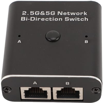 2.5G 5G Netwerk Bidirectionele Schakelaar 2 in 1 Uit Of 1 in 2 Uit Twee Richtingen 2 Poorten RJ45 Intern Extern black