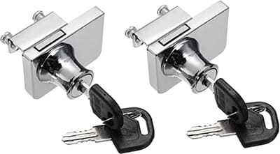 Glas Kastslot voor IKEA - Verchroomd - Inclusief 2 Sleutels - Glasvenster Lock - Enkel Swing Glas Kast Showcase Deurslot (2)