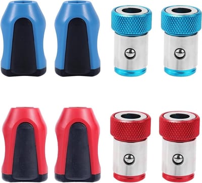 Magnetische Schroefringhouder Set voor 6,35mm Schroevendraaier - 4 Stuks - Magnetiseerders - Zeskantschroevendraaier Accessoires