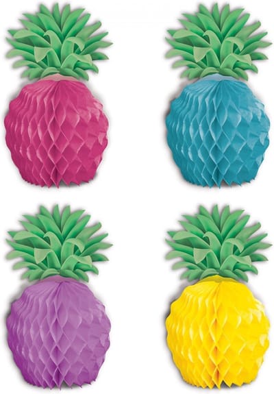 360 DEGREES - 8 papieren veelkleurige mini ananas decoraties