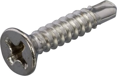 Zelfborende Plaatschroeven - Phillips 2 Platkop - 3,5 x 19mm - Voldraad - RVS (200 stuks)