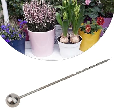Bodemsonde Roestvrijstaal - Grondtester Vochtmeter - Planten Verzorgen - Batterijvrije Bediening - 36 cm Lengte - Zilver