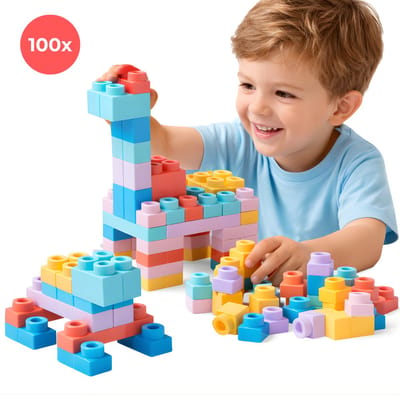 Lomera Grote Bouwblokken - Grote Bouwstenen - Soft Blocks - Zachte Bouwblokken - Zachte Bouwstenen - Bouwblokken Kinderen - Bouwstenen Kinderen - Bouwblokken Peuter - Bouwstenen Peuter