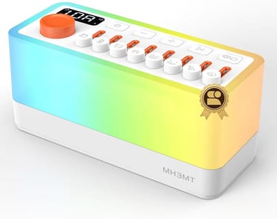 Witte Ruis Machine - Slaapgeluiden Apparaat - Ontspannen Slapen - 8 Natuurgeluiden - 17.78 x 8.89 cm - Wit