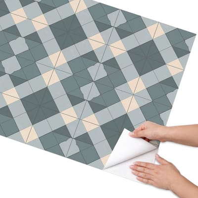 Coloray Meubel Wrap Folie - Grijs Meubelfolie - 75x150 cm - Decoratiefolie Zelfklevend Regelmatige vormen - Meubelfolie Zelfklevend - Geometrische Meubelfolie - Wrapfolie Keuken - Wanddecoratie - Geometrie