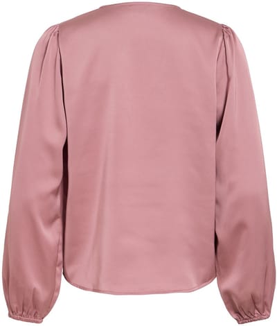 VILA - VIELLETTE L/S SMOCK SATIN TOP - NOOS - Dames - Blouses
